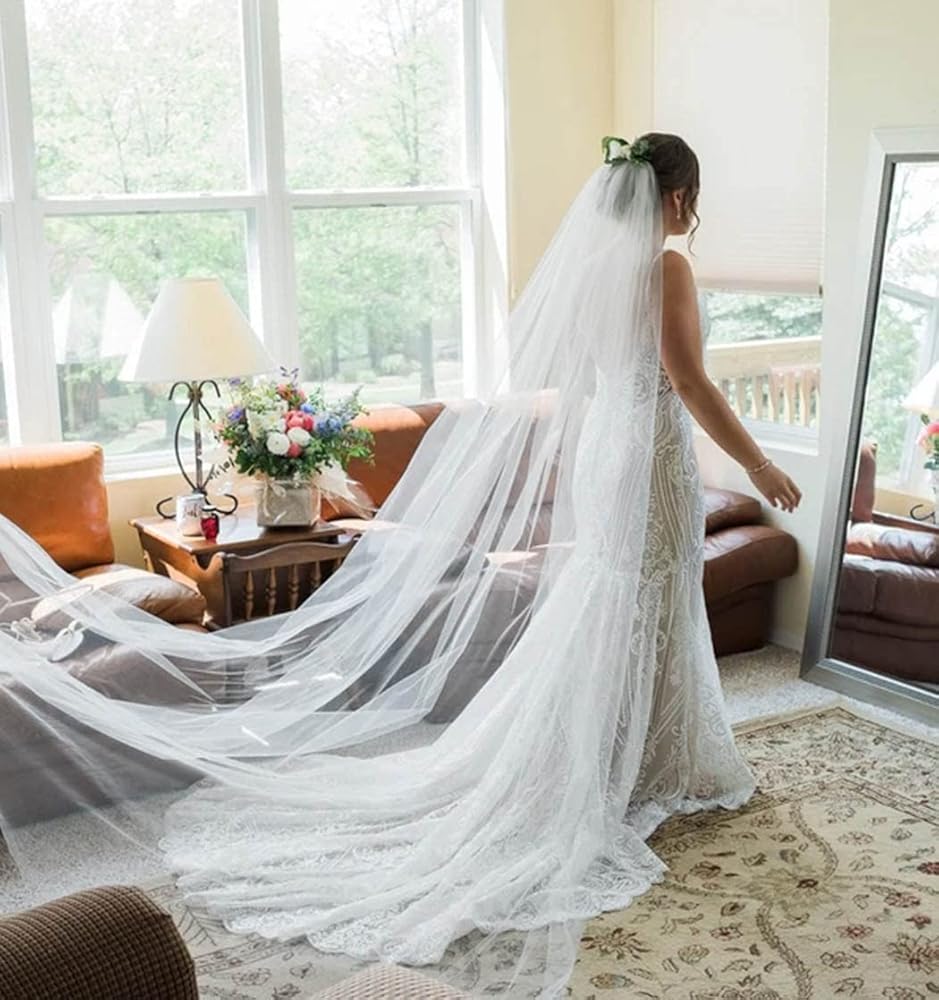 Aularso Wedding Veils for Brides 118'' Long Cathedral Bridal Veil