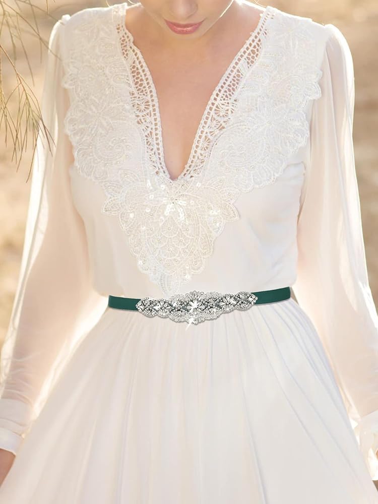 Campsis Green Pearls Bridal Belt for Wedding Bling