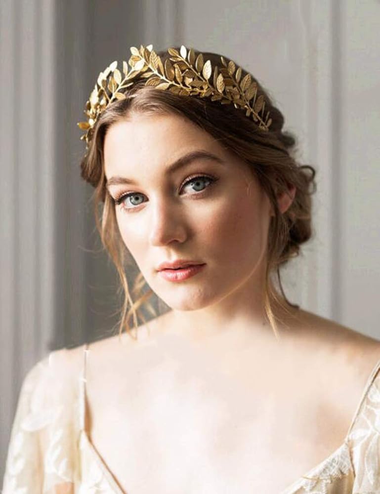 Chargances Handmade Bridal Wedding Crown Leaf Headband Women Leaf Tiara